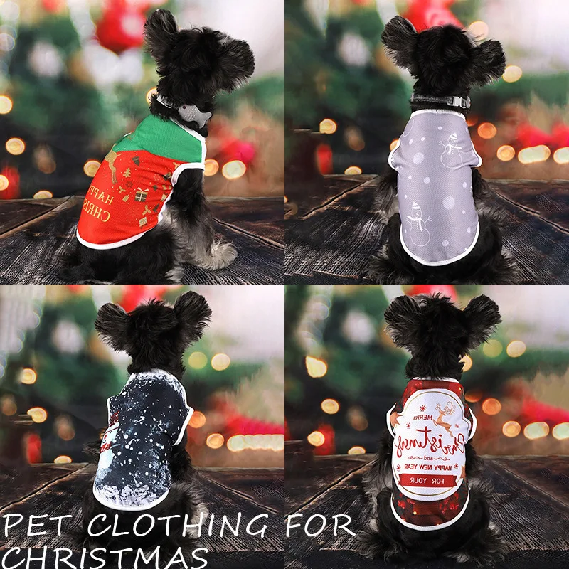 Breathable Christmas Pet Clothing Dog Clothing Dog Vest Golden Hair Dog Corgi General Small Dog Clothing