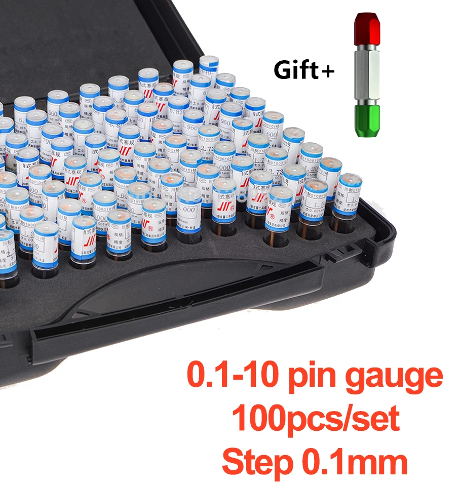Präzisions-Stiftlehre Set 2,00-3,00 Mm - 101-teiliges Stahlstiftmesswerkzeug Mit 0,01 Mm Schritt, Glatte Lochlehre Inkl. Griff