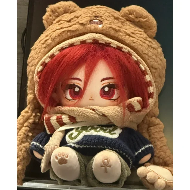 

20cm Cotton Doll Stuffed Ennead Seth Anime Fan Art Red Hair Cute Dress Up Plush Toy Adult and Children Festival Collect Gifts