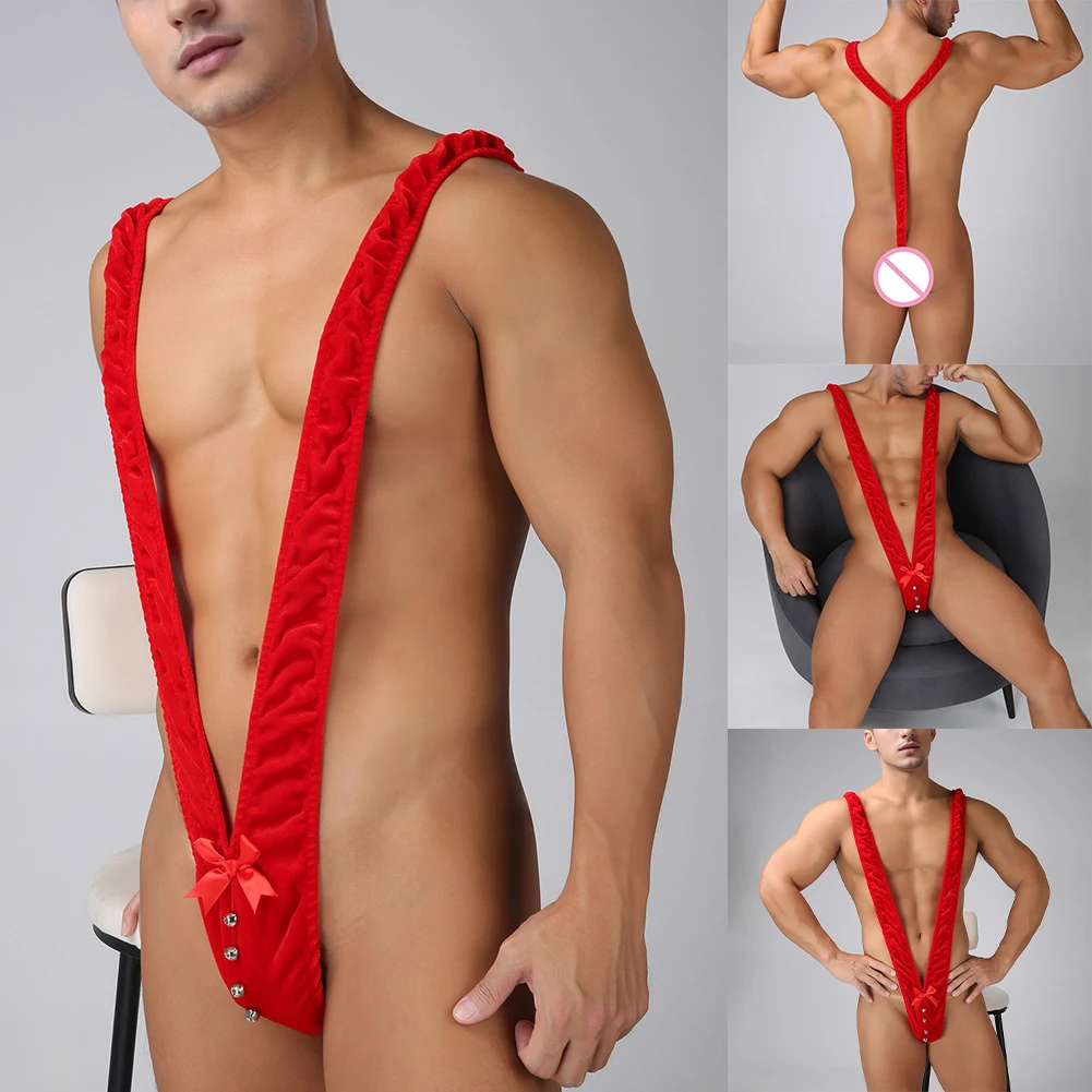 

Mens Underwear For Hot Man V-Shaped Bodysuit Sexy Backless Lingerie Sexy Tоy For Men Femboy String UnderpantU Pouch Jumpsuit