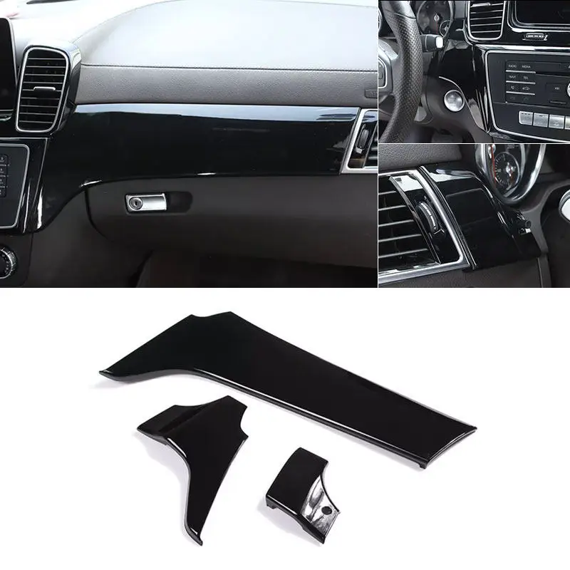 ABS Car Interior Accessories Center Control Dashboard Panel Trim Cover For Mercedes Benz GLE 350 GLS 400 2016-2019 Piano Black