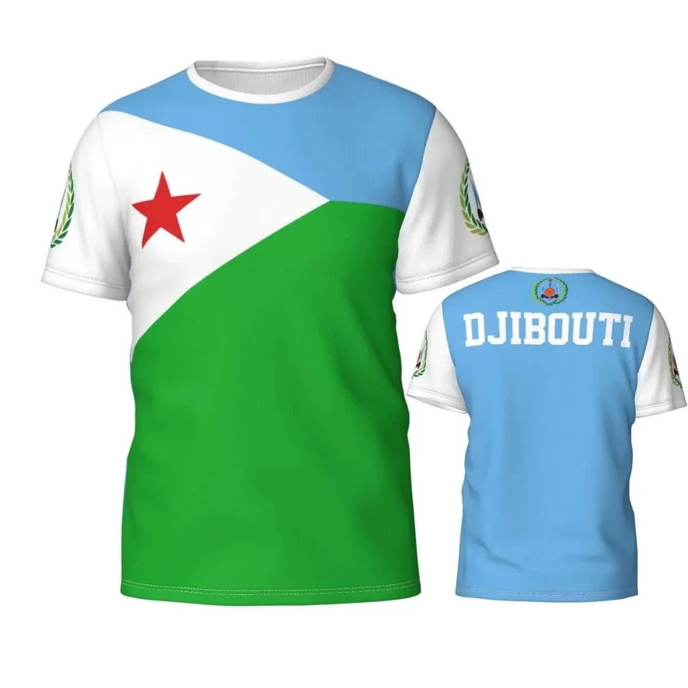 

Djibouti Flag Graphic T Shirts Emblem 3D Printed Outdoor Football Jersey T-shirt Summer Fashion National Day Gift Men Clothing