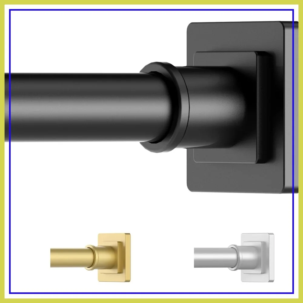 

Adjustable Shower Curtain Rod 31-79", Anti-Rust Tension Rod No Drill, Black for Bathroom