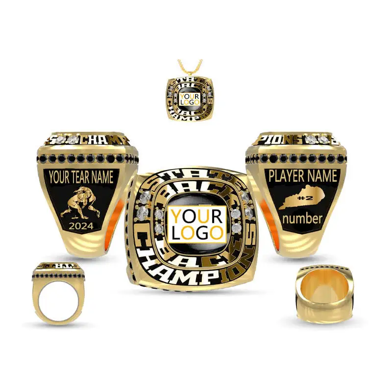 Customized personalized design championship ring. Customizable with names and numbers. Customized championship ring for sports e
