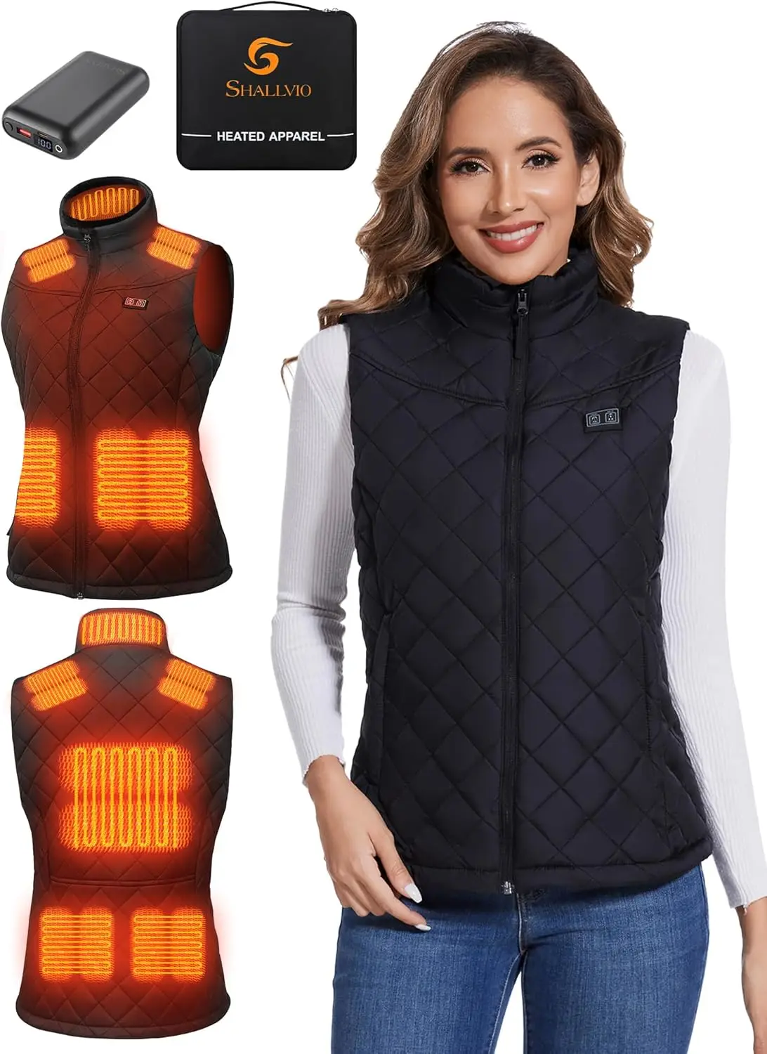 

Heated Vest Women with 20000mAh 7.4V Battery Pack, Lightweight Quilted Electric Warming Vest