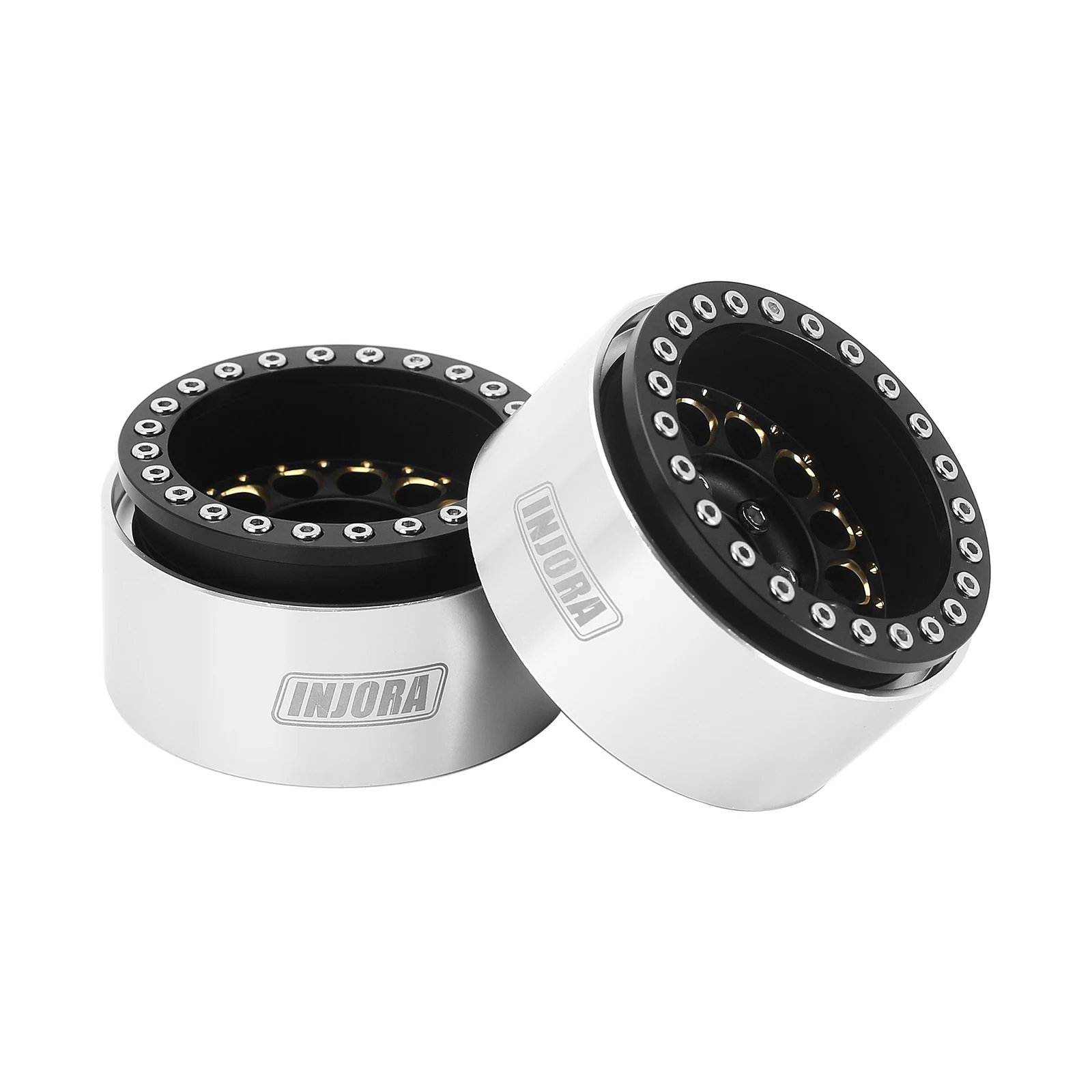 INJORA 153g Super Heavy Brass & Aluminum Deep Dish 1.9" Beadlock Wheel Rim for 1/10 RC Crawler SCX10 TRX4 VS4-10 Gen8 (W1957)