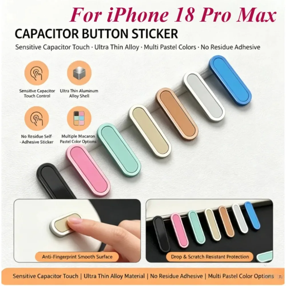 Original‑Device Color Metal Glass Sticker For iPhone 18 Pro Max 17 16 Series Compatible Sensitive Smart Control Capture Button