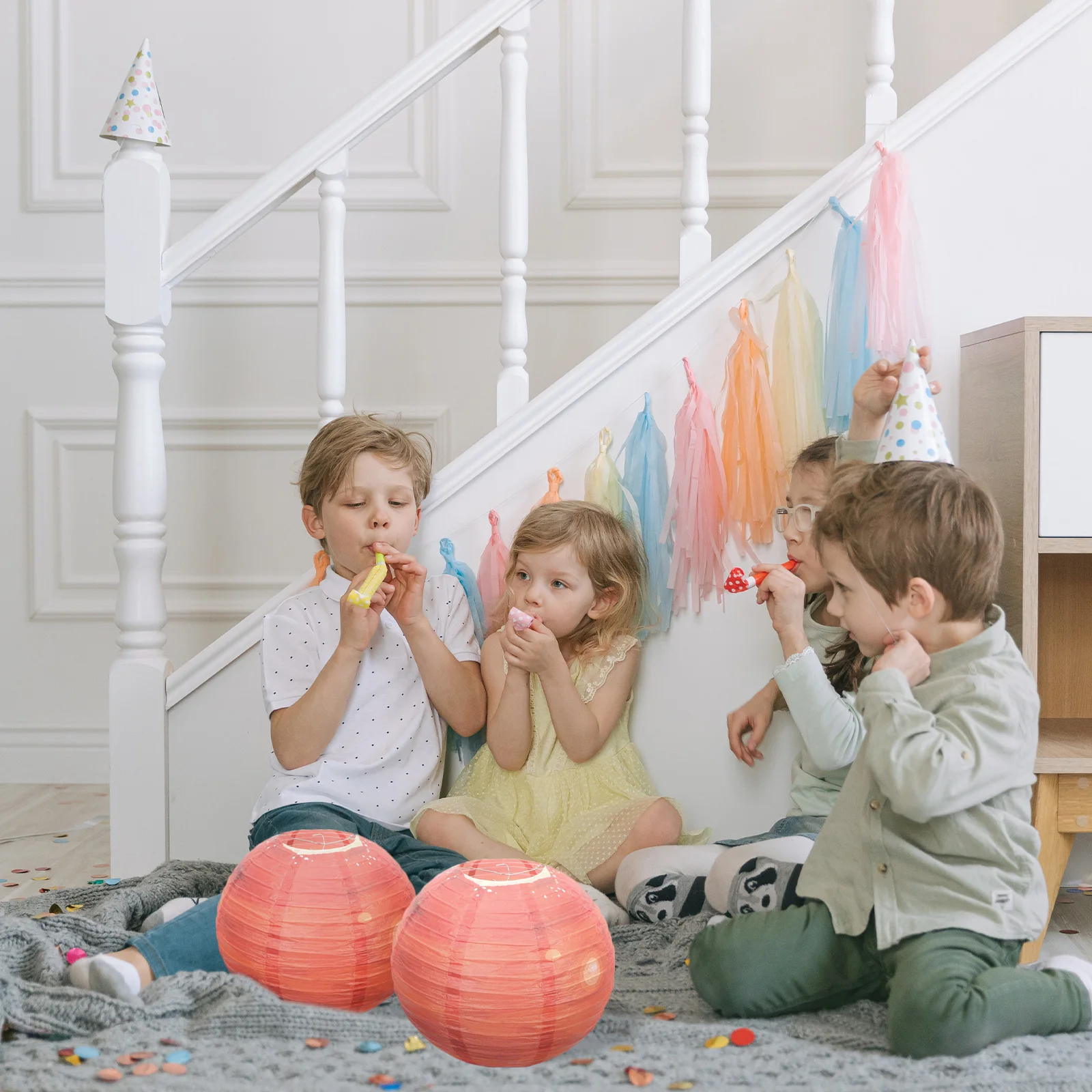 

Paper Lanterns Decorative Planet Theme Durable Safe Reusable Creative Design Party Home Kindergarten Wedding Folding