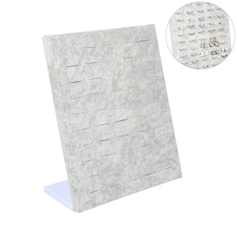 

Дисплей для колец, 50-слотовая витрина для ювелирных изделий, доска для демонстрации колец, флокированный материал, безопасное хранение без пыли, современный дизайн