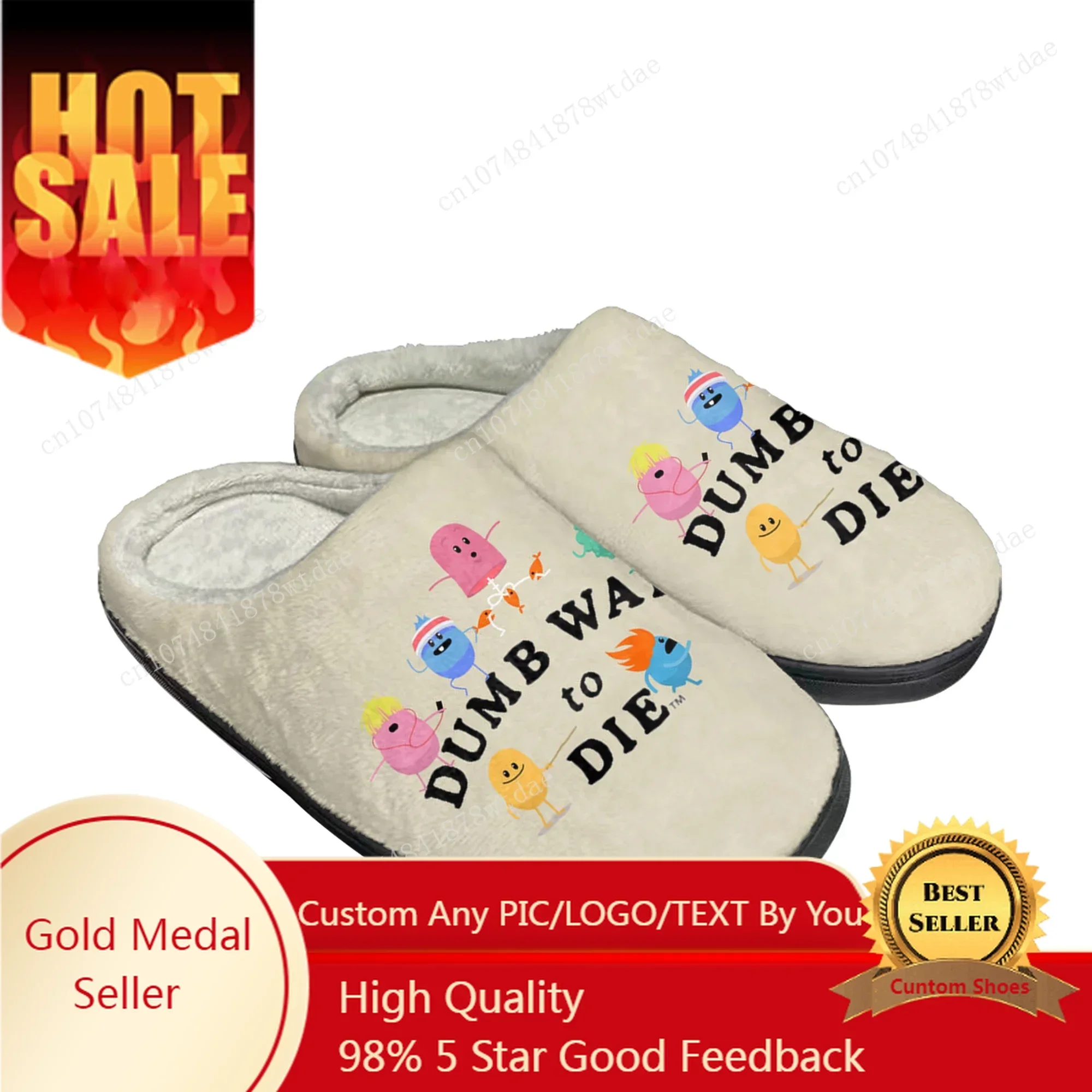 

Dumb Ways To Die Home Cotton Slippers Men Women Plush Bedroom Casual Keep Warm Shoes Anime Cartoon Custom Thermal Indoor Slipper