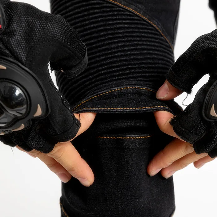 Jeans décontractés résistants à l'usure pour moto quatre saisons en plein air, pantalons anti-chute, protection d'équitation tout-terrain, pantalons élastiques