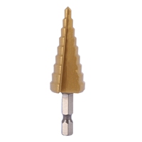A53Q-6 Pcs HSS Titanium Step Drill Bit Set & 2 Pcs Automatic Center Punch