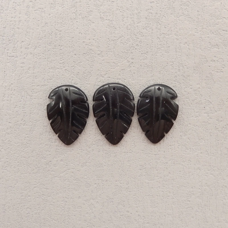 

Handcarved Obsidian Leaf Pendant Beads, Natural Stone, Polished Stones, Jewelry Making Supplies, 23x16x4mm, 6.6g