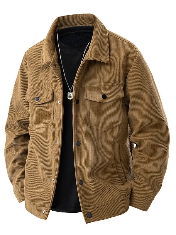 

Sli Men's Jaet Spring Autumn Flip Collar Workwear Versatile Youth Faion High-End Feel Trendy Brand Loose Fit Multi-Po...