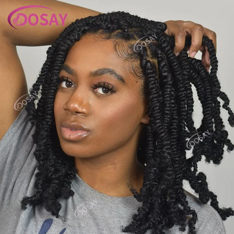 Short Bob Twist Braided Wigs for Black Women Synthetic Full Lace Front Wigs Spring Twisted Box Braids Wig Knotless Braiding Wig