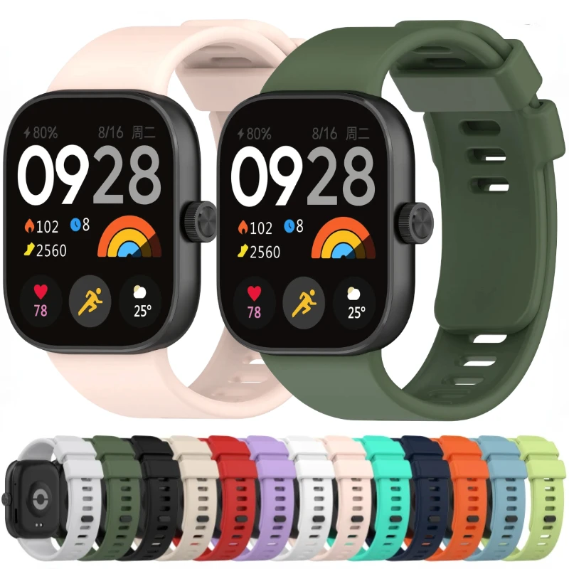 Silicone Sports Bracelet For Redmi Watch 6 5 4 SmartWatch  Replacement Rubber Strap For Xiaomi Mi band 8 9 Pro