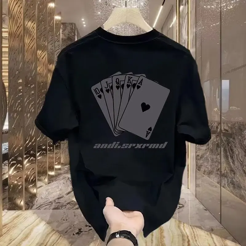 

High-end pure cotton short-sleeved t-shirt for men, summer 2025 new style, trendy, casual, cool and bold graphic t-shirt for men
