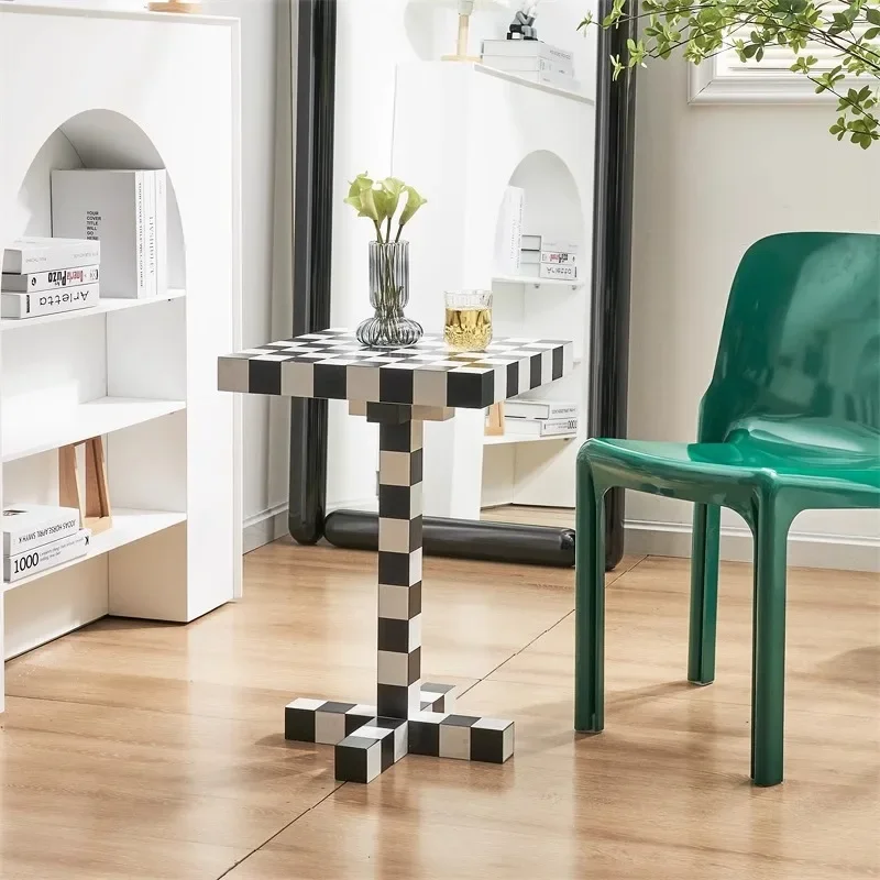 

Upgrade Design Network Red Ins Checkerboard Small Square Table Chess Tea Table Black And White Table Side A Few Creative Corner