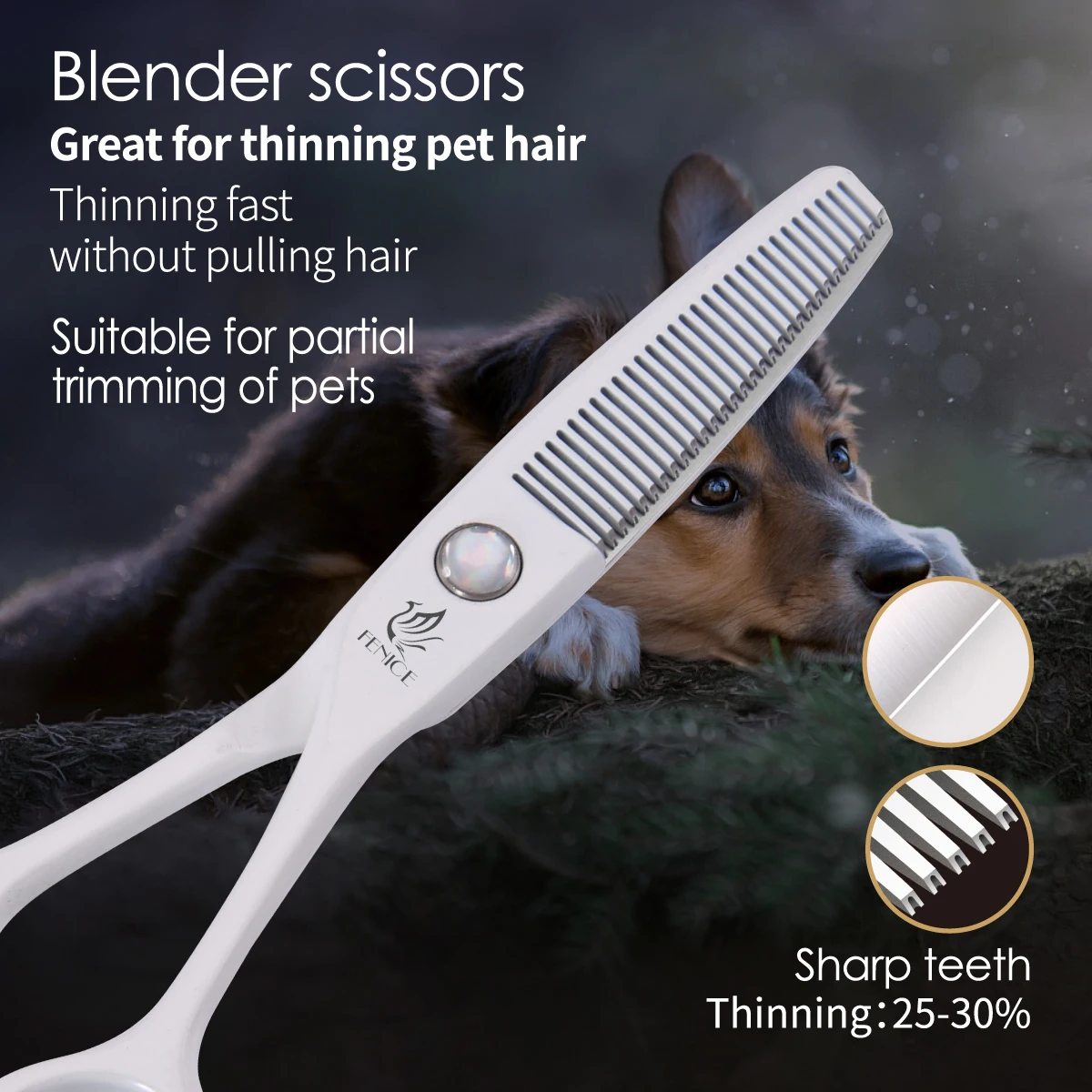 Imagem -04 - Fenice Profissional 5.0 Polegada Pet Grooming Scissors Cão Desbaste Tesoura Cão Taxa de Desbaste 2530