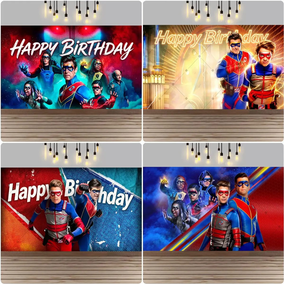Superheld HenryDangers Geburtstagsparty-Hintergrund Kinderfotografie-Banner Jungen Geburtstagsparty-Dekoration, Foto-Requisiten
