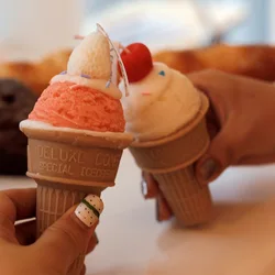 3D Dessert Ice Cream Cone Candle Mold Candle Food Silicone Mold Handmade Candle Wax Mold for Candle Making