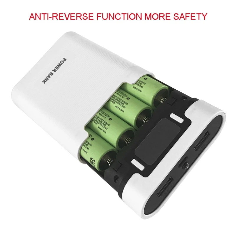 4Slot Batteries Container Detachable Holder Case DIY for Shell 18650 Dual USB Battery Holder Case