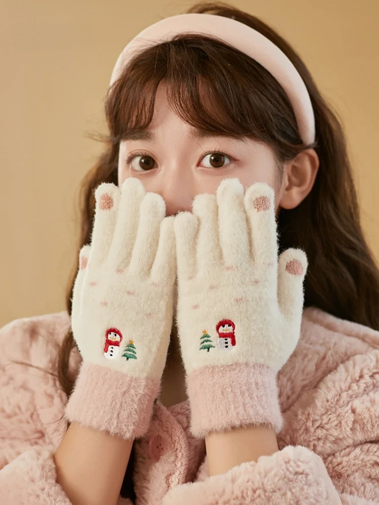 cawin-ken-cute-plu-knitted-thiened-winter-gloves-for-women-touchscreen-ible-fingerl-warm-fce-gloves