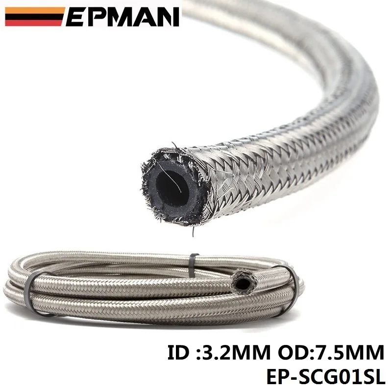 Universal Blue,Silver  50m Stainless Steel Braided Brake Hose Line AN -3 AN3 AN03 JIC  EP-SCG01