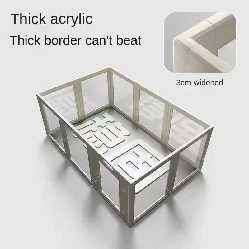 12 Panels Transparent  Acrylic Pet Indoor Fence Rabbit Dog Cat Weighted Anti-fall Indoor Scratch Resistance Removable Splicable