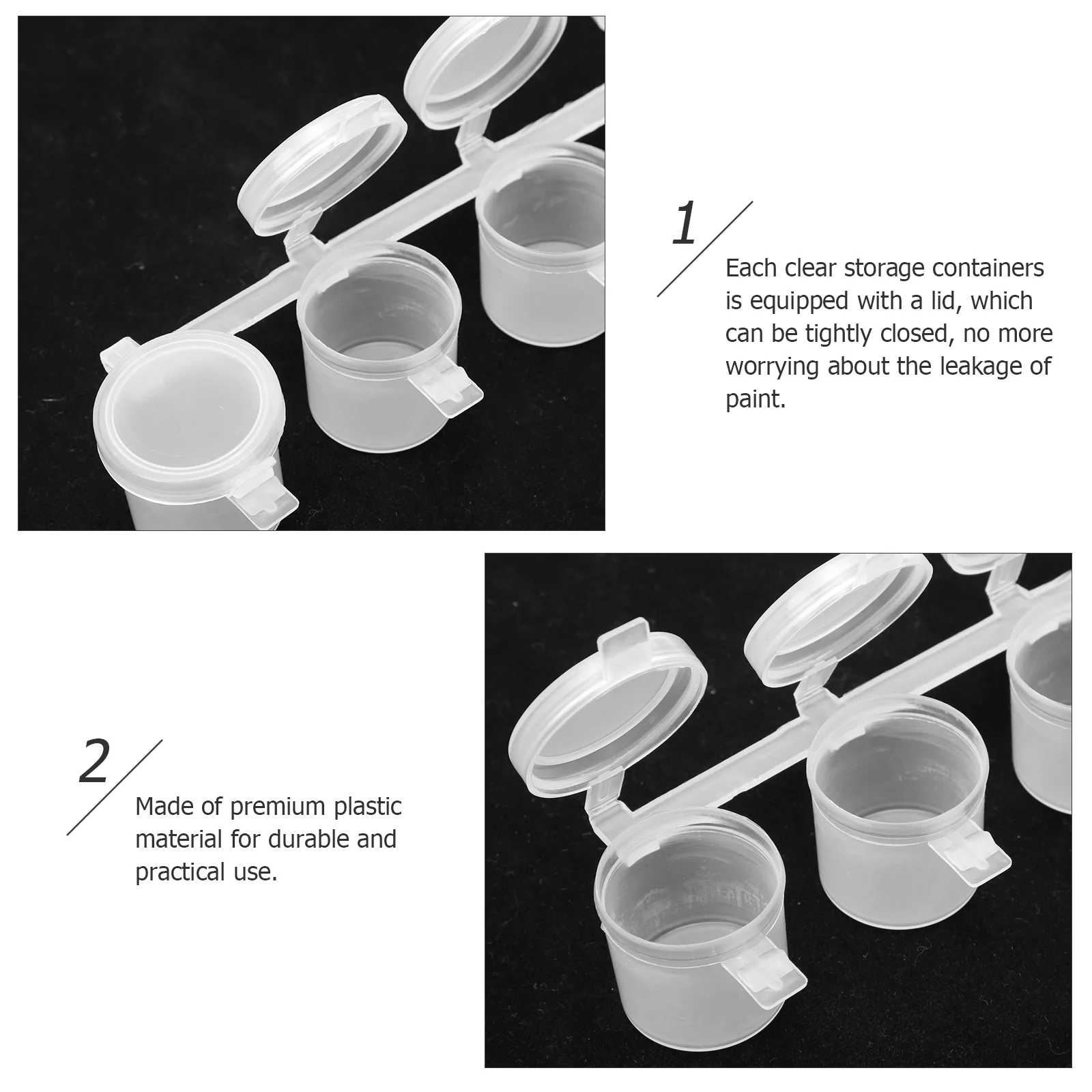 5 conjuntos de caixa de pintura pote fillable fornecimento recipientes de armazenamento transparente pequenas tiras aquarela plástico descartável