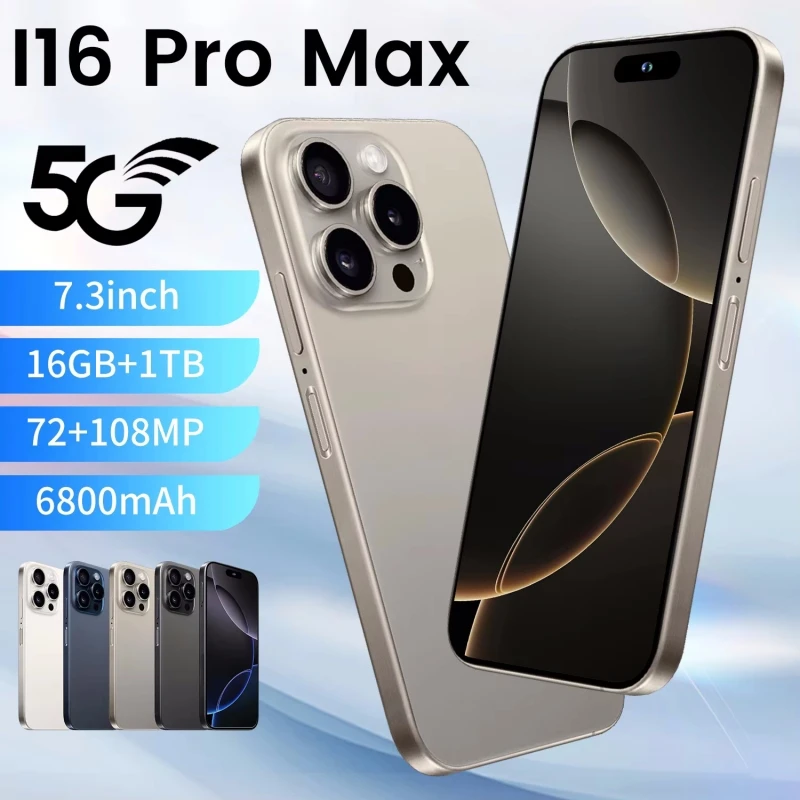 2025 جديد جودة عالية ل i16 Pro Max 7.3 بوصة LCD الهاتف الذكي عرض شاشة تعمل باللمس AMOLED عرض لوحة الهاتف المحمول الديناميكي