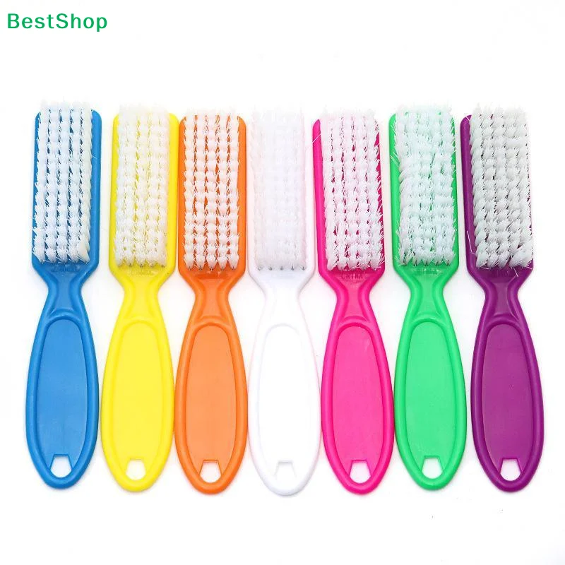 ☽Hard Cleaner Horn Nail Brushes Multicolor Nail Art Manicure Pedicure Remove Dust Plastic Cleaning Nail Brushes Salon Tools