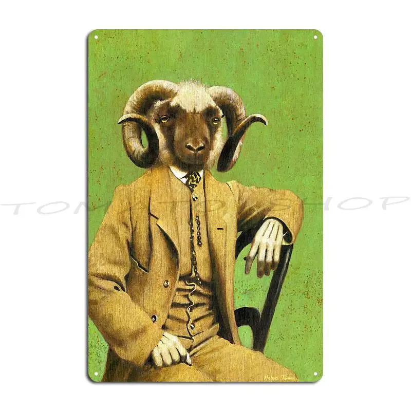 Gentleman Ram Metal Sign Cinema Wall Mural Printing Garage Designing Tin Sign Poster