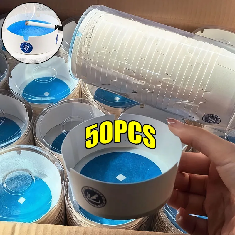 

50/25 шт. одноразовые саморасширяющиеся пепельницы из пенного материала для удаления запаха сигарет, для дома, путешествий, автомобиля, баров