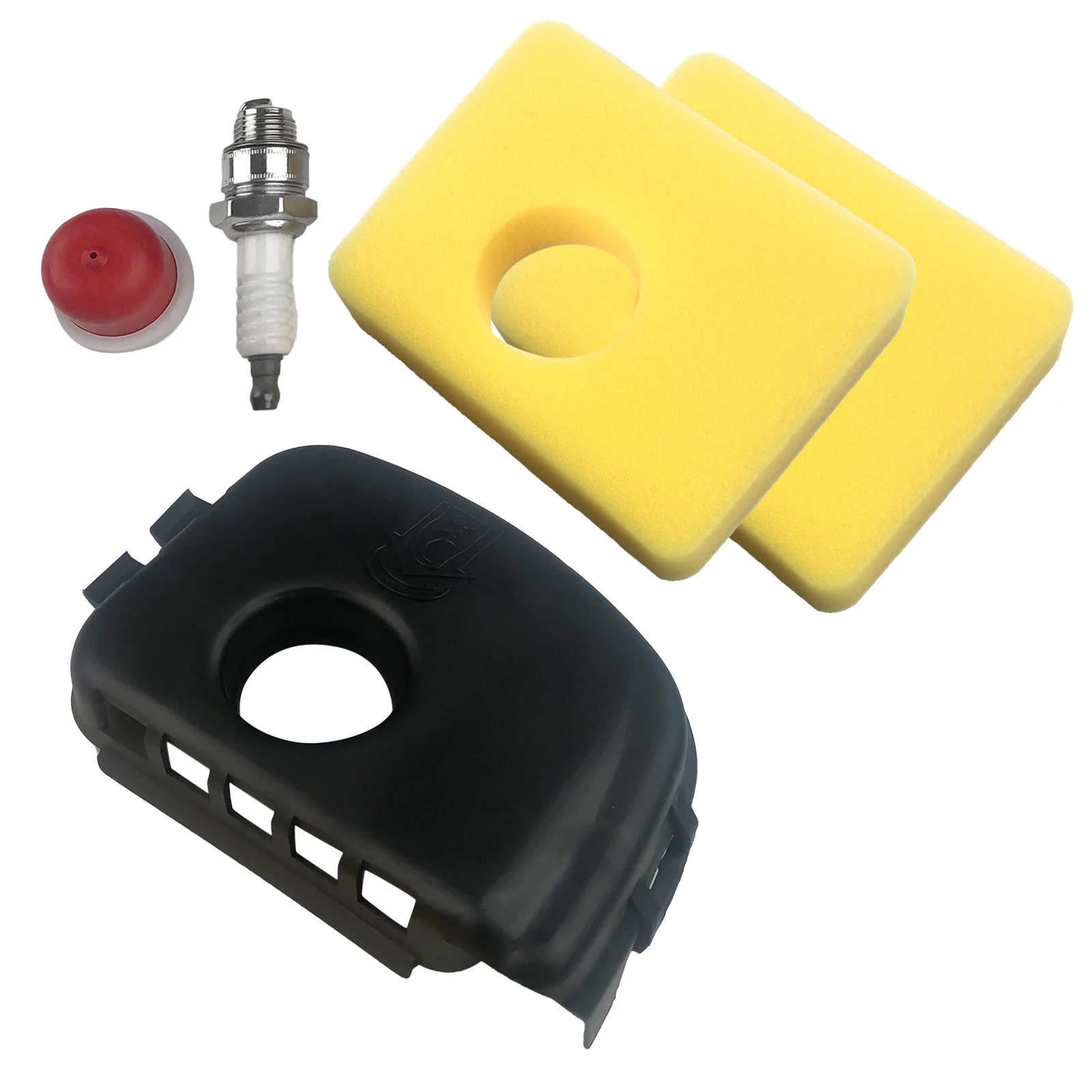 5 Teile/satz Rasenmäher Trimmer Luftfilter und Abdeckung, Zündkerze, primer Birne für Briggs & Stratton Luftfilter Abdeckung 595660 799579