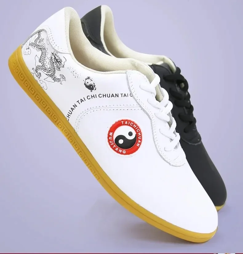 Genuine Leather Kung Fu Tai Chi Shoes Martial Art Shoes Sneakers Soft Cowhide Wear Resistant Free Flexible Sole Men Women 2022