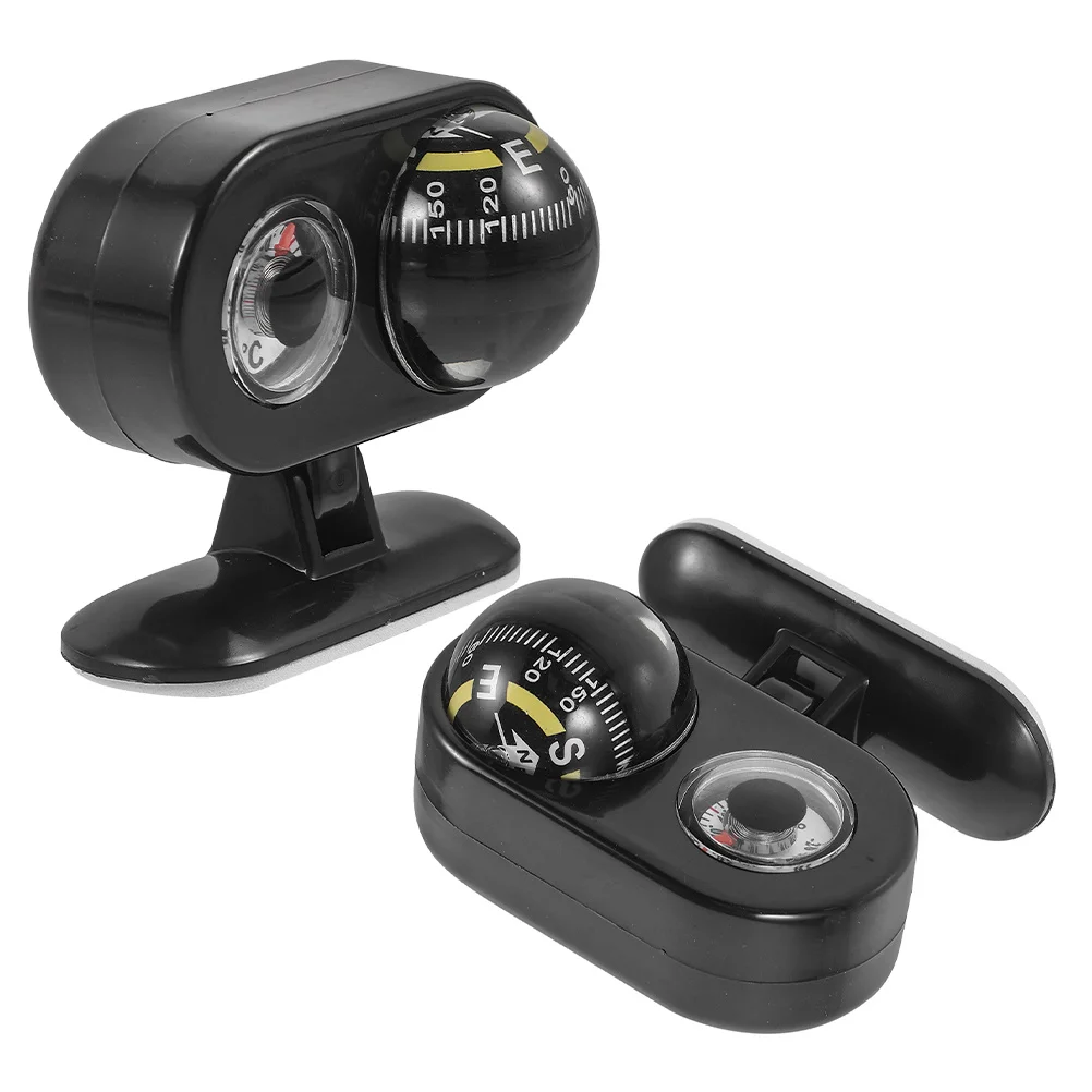 

2Pcs Car Thermometer Compass Ball Dashboard Auto Interior Accessories Direction Temperature Display