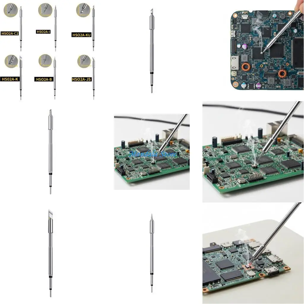 

U2JC 1/6Pcs Stainless Steel Soldering Iron Tip Heating Soldering Iron Head Soldering Tip Replacement Welding Accessories