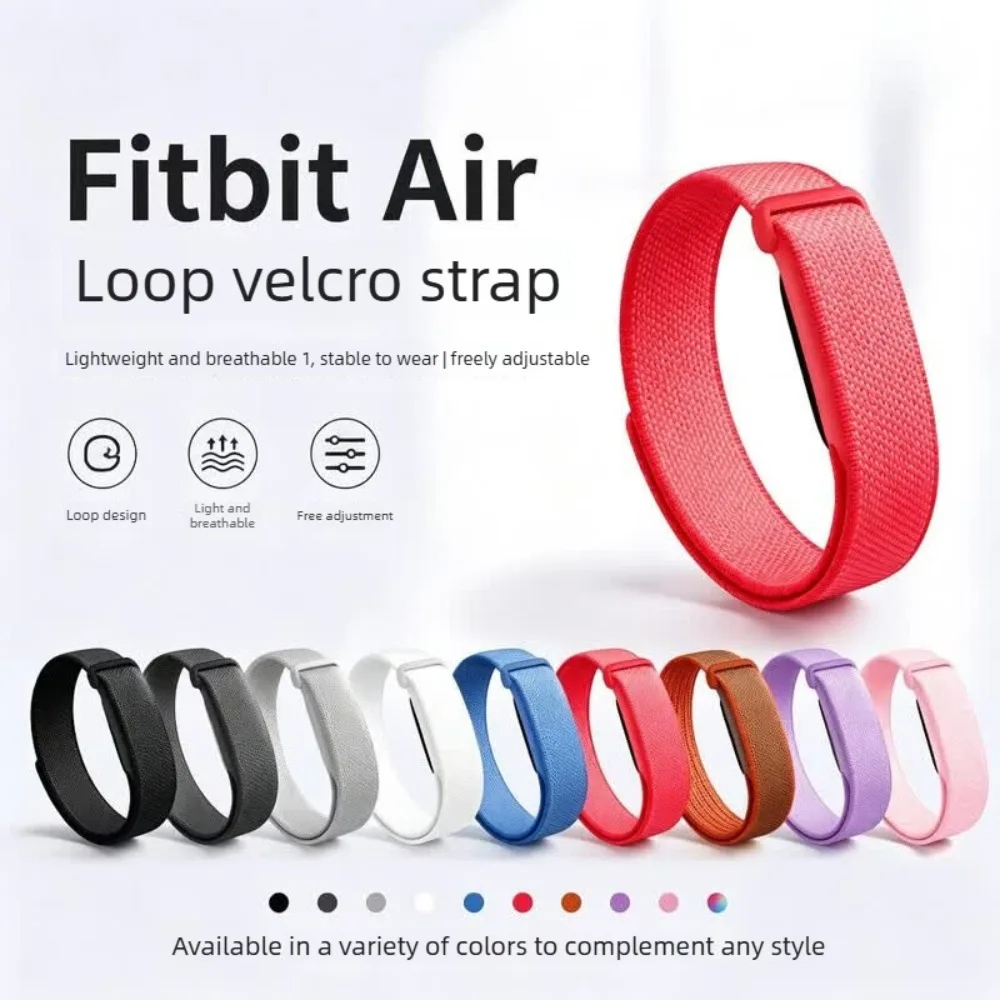 Google Fitbit Air Woven Sport Band Hook Loop Replacement Wrist Strap Outdoor Running Fitness Tracker Solid Color
