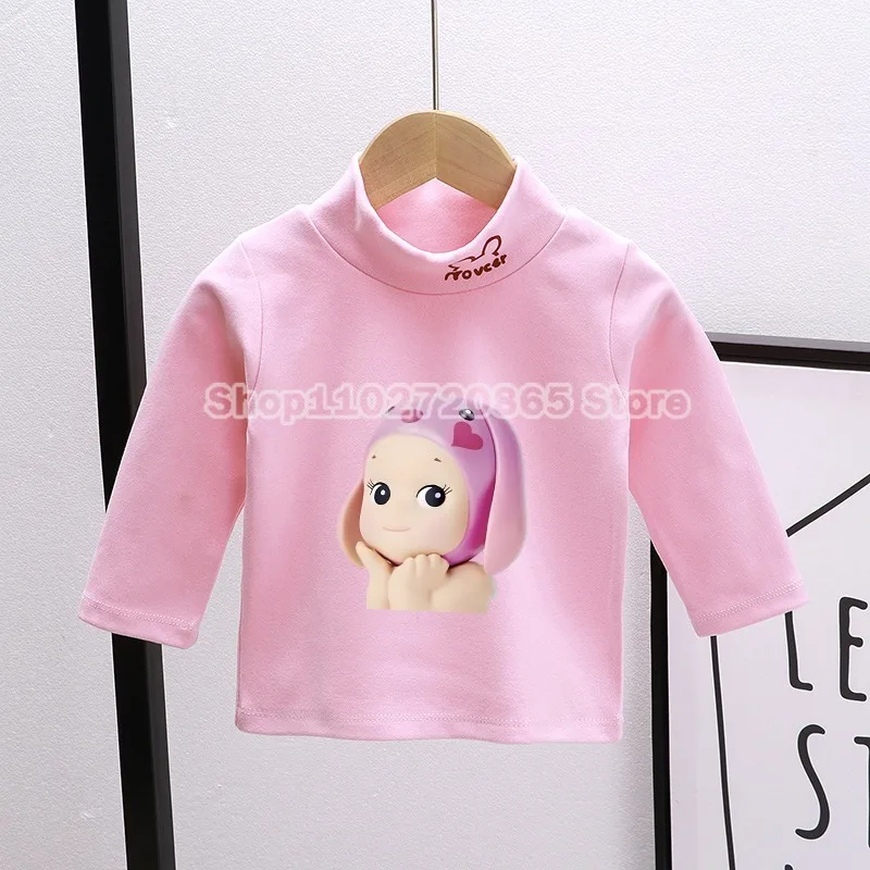 Sonny Angel Base Shirts Derong High Collars Long Sleeves Self-heating Soft Thermal Tops Cute Anime Baby Intimate Kids Clothes