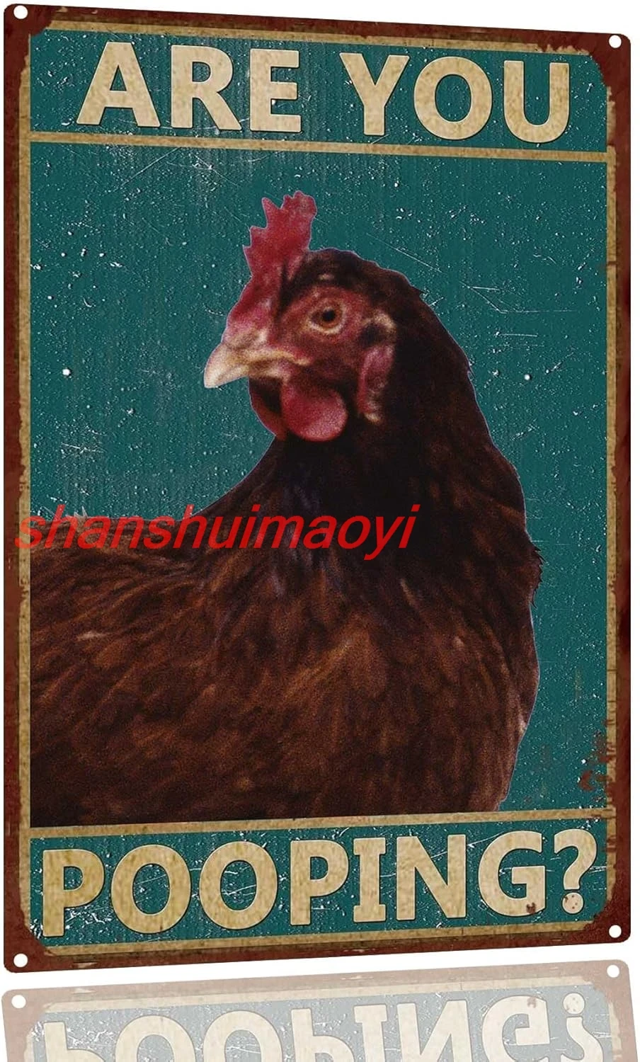 Funny Chicken Bathroom Metal Sign Sare You Pooping Sign Vintage Sign Retro Aluminum Tin Signs For Home Bar Bath Kitchen Wal sign