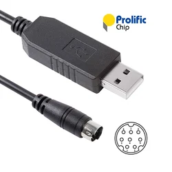 야마하 QY100 음악 시퀀서 통신 데이터 케이블, 다용도 USB 프로그래밍 케이블, PL2303 USB RS232 직렬-미니 Din 8 핀