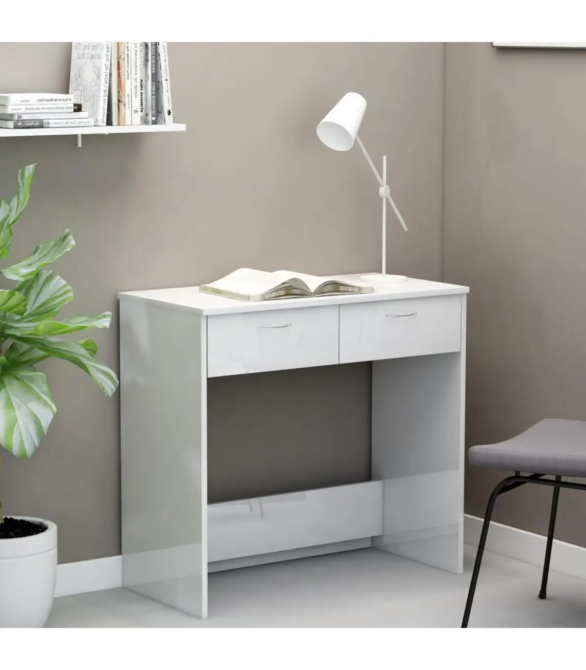 Desktop desktop white plywood gloss 80x40x75 cm