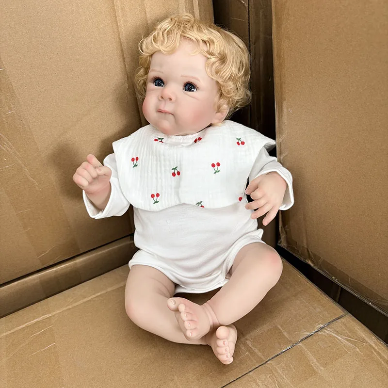 45cm Kinderspielzeug Geschenke Reborn Mädchenpuppe Bettie Weicher Baumwollkörper mit Blauen Augen