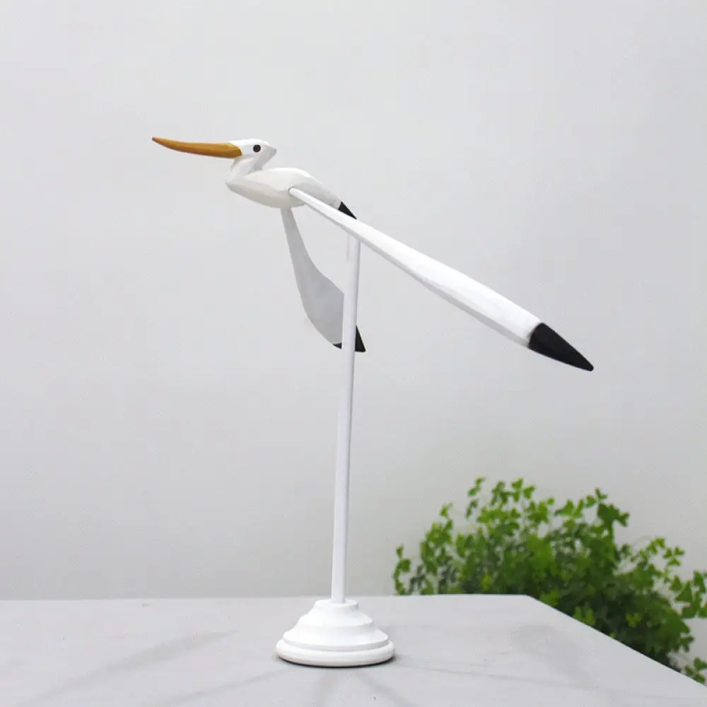 Wooden Seagull Balancing Figurine Minimalist Artistic Table Ornament For Qingmufan Home Desk Decoration Modern Craft Statue