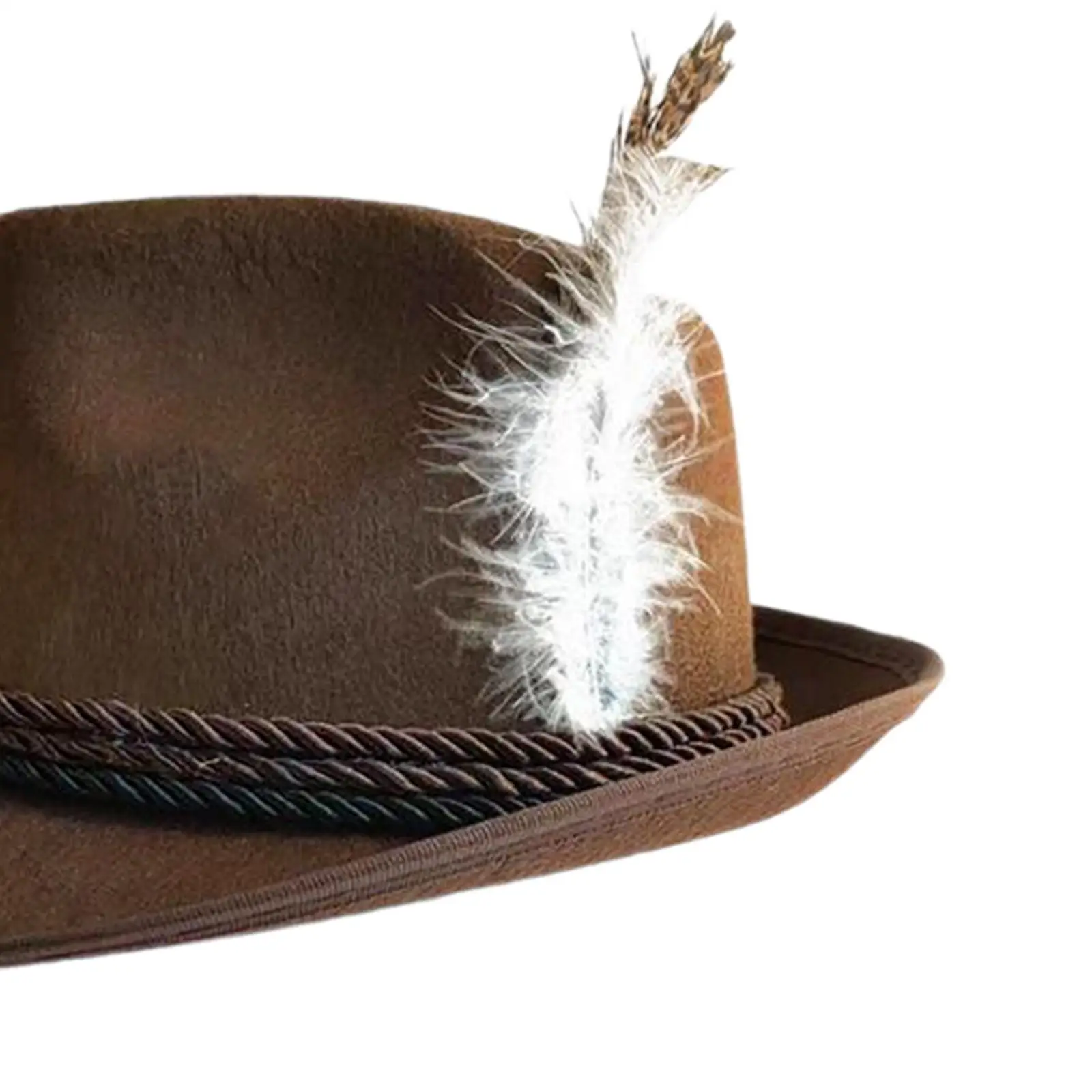 Felt Panama Hat for Women Men Vintage Jazz Fedora with Feather Adjustable Wide Brim Costume Hat