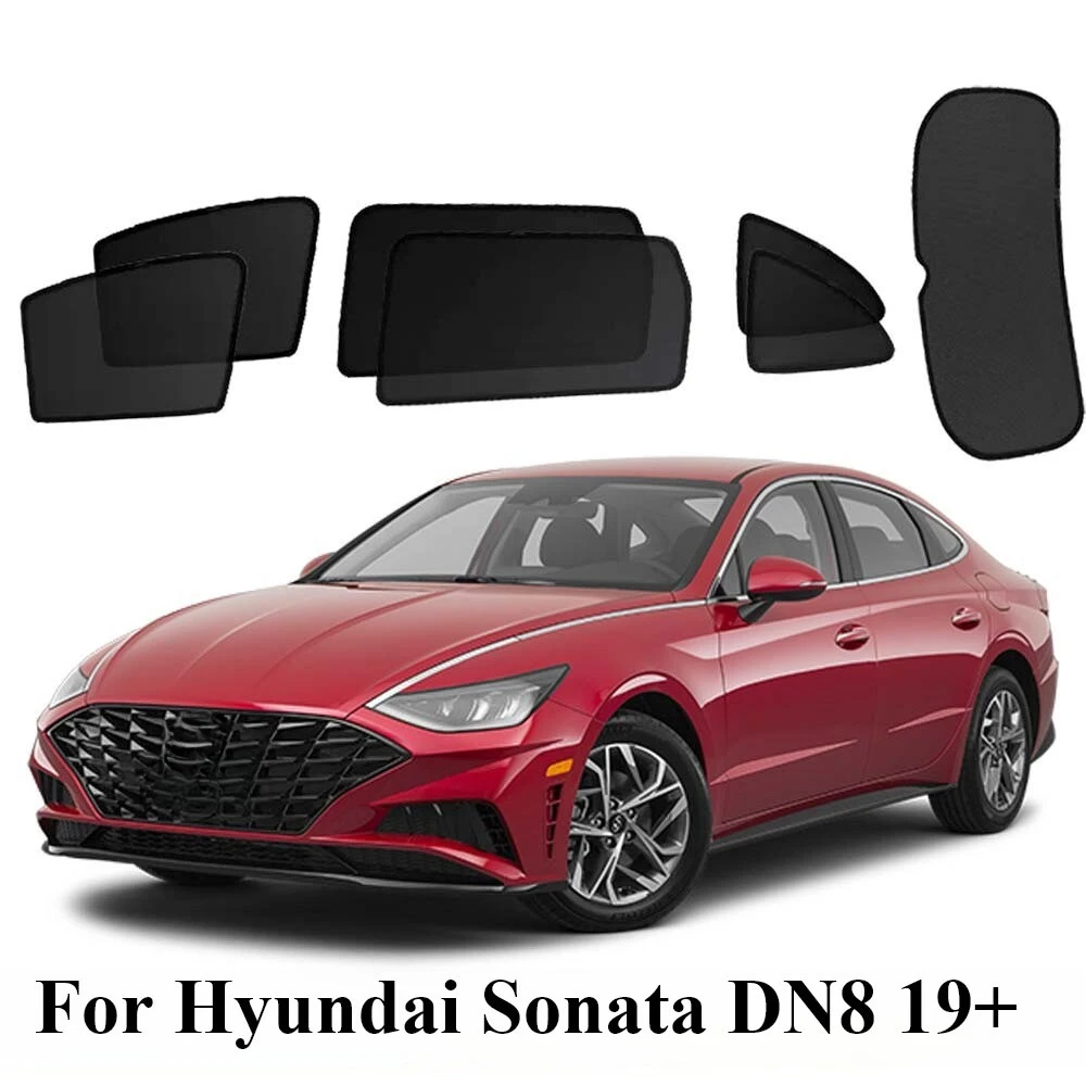 Black Sun Shades For Hyundai Sonata DN8 19+ Front Port Back Windows Sun Blind