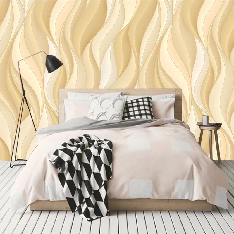 Custom 3D European Golden Wave Line Geometric Figure TV Backdrop Wall Mural Hotel Living Room Luxury Photo Wallpaper bedroom 8d