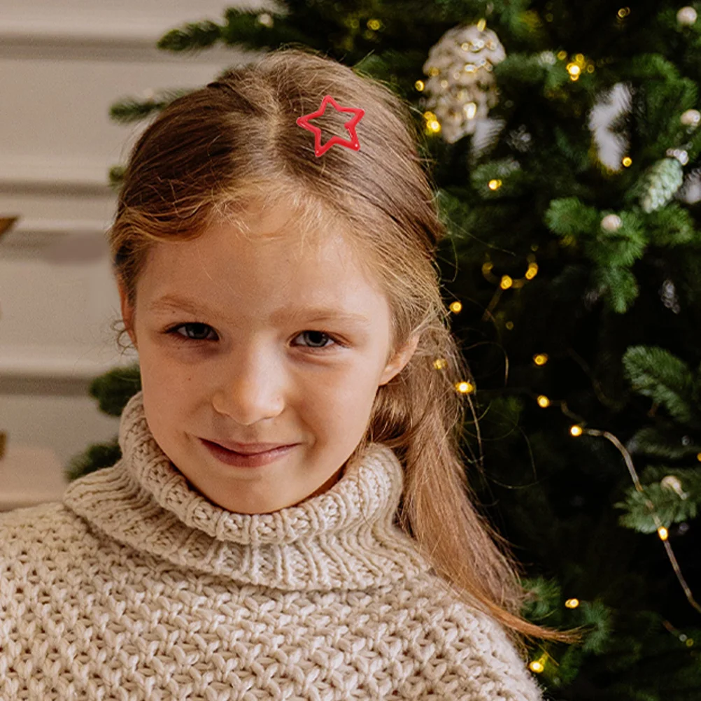 

TENDYCOCO 40pcs Star Hair Clips Metal Snap Barrettes Kawaii Non Hairpins for Girls Women