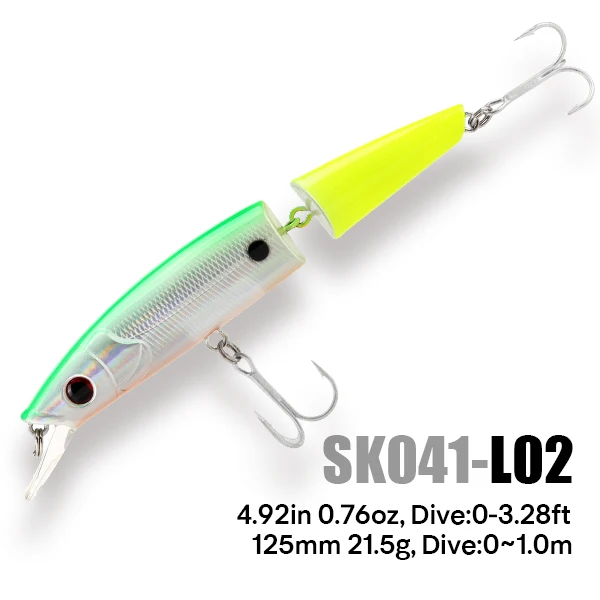 SeaKnight ماركة MinnowSK041 صوتها الطعم 21.5 جرام 125 مللي متر 0-1 متر عميق 2 أقسام أسماك العائمة إغراء حاد السنانير الصعب الصيد إغراء 3 قطعة #1